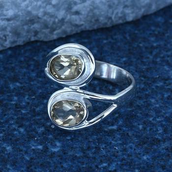 Yellow Citrine 925 Sterling Silver Rings 2