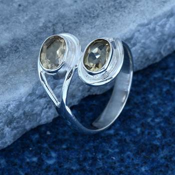 Yellow Citrine 925 Sterling Silver Rings 3