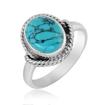 Blue Turquoise 925 Sterling Silver Rings 1