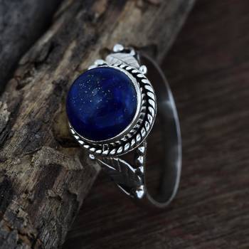 Blue Lapis Lazuli 925 Sterling Silver Rings 4