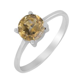 Yellow Citrine 925 Sterling Silver Rings 1