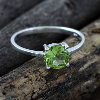 Green Peridot   925 Sterling Silver Rings 4