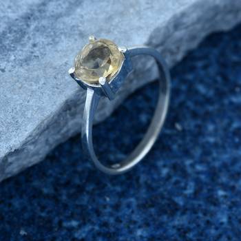Yellow Citrine 925 Sterling Silver Rings 3