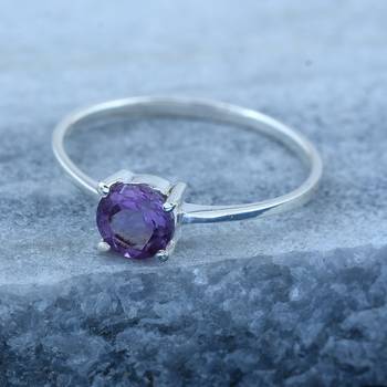 Purple Amethyst   925 Sterling Silver Rings 5