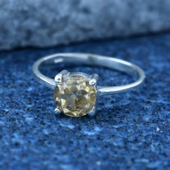 Yellow Citrine 925 Sterling Silver Rings 4