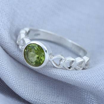 Green Peridot   925 Sterling Silver Rings 2