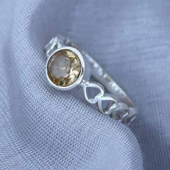 Yellow Citrine 925 Sterling Silver Rings 2