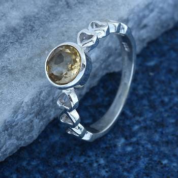 Yellow Citrine 925 Sterling Silver Rings 3