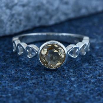Yellow Citrine 925 Sterling Silver Rings 4