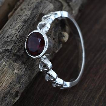Red Garnet 925 Sterling Silver Rings 2
