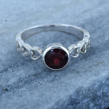 Red Garnet 925 Sterling Silver Rings 3