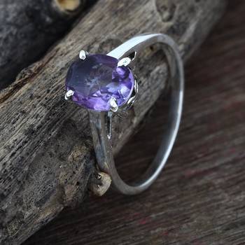 Purple Amethyst  Sterling Silver Rings 2