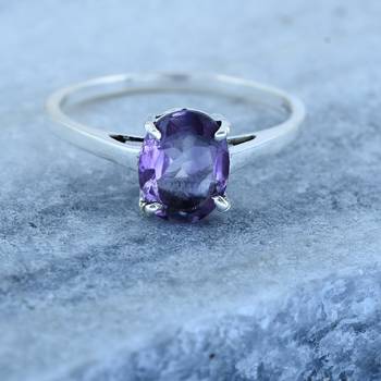 Purple Amethyst  Sterling Silver Rings 4