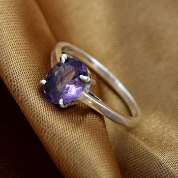 Purple Amethyst  Sterling Silver Rings 5