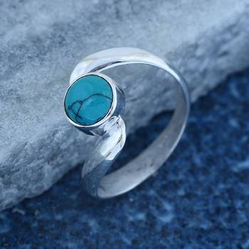 Blue Turquoise 925 Sterling Silver Rings 3