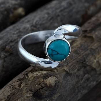 Blue Turquoise 925 Sterling Silver Rings 4