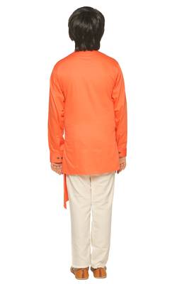 Pink plain cotton silk boys-kurta-pyjama 4