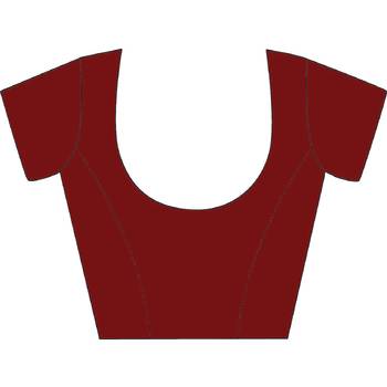 Maroon woven art silk saree with blouse 4