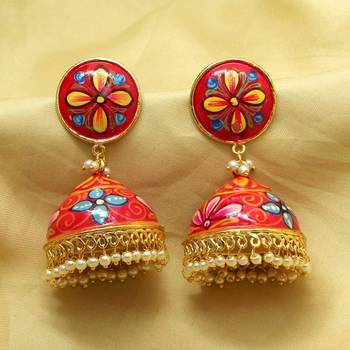 Maroon jhumkas 2