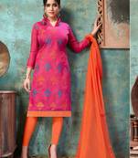 Pink Embroidered Cotton Salwar