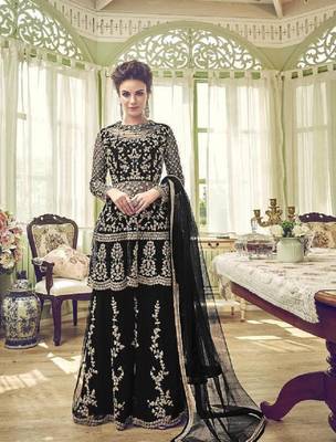Black embroidered santoon salwar 1