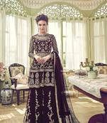 Purple embroidered santoon salwar