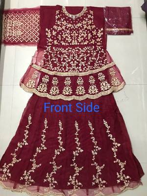 Maroon embroidered santoon salwar 2