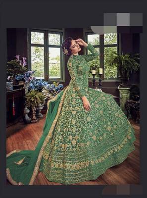 Green embroidered santoon salwar 1