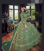 Green embroidered santoon salwar