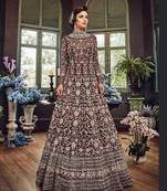 Maroon embroidered santoon salwar