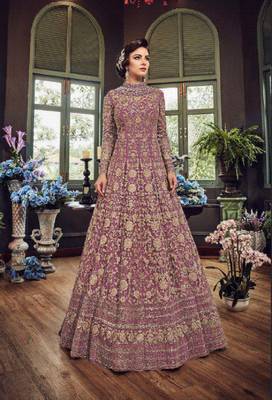 Purple embroidered santoon salwar 1