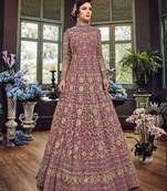 Purple embroidered santoon salwar