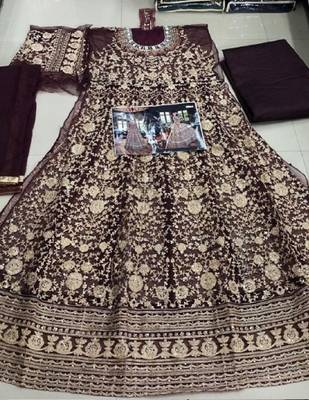 Maroon embroidered santoon salwar 3
