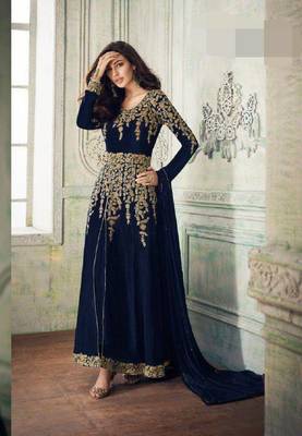 Blue embroidered santoon salwar 1