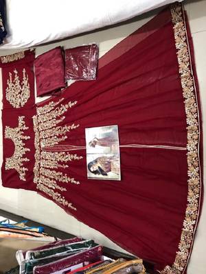 Maroon embroidered santoon salwar 2