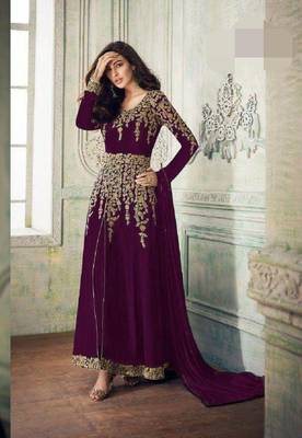Purple embroidered santoon salwar 1