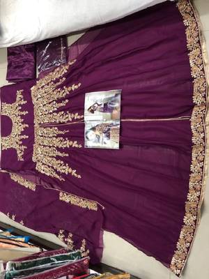 Purple embroidered santoon salwar 2