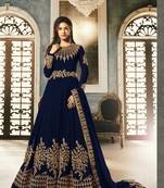 Blue embroidered santoon salwar
