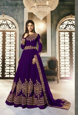Dark-purple embroidered santoon salwar 1