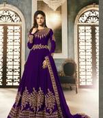 Dark-purple embroidered santoon salwar