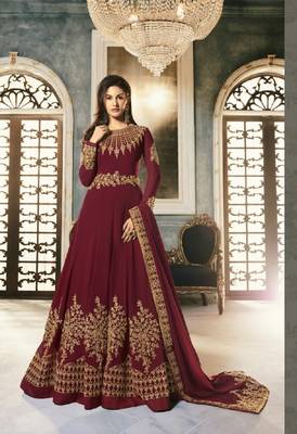 Maroon embroidered santoon salwar 1
