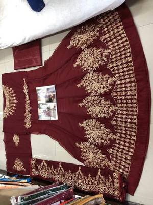 Maroon embroidered santoon salwar 2