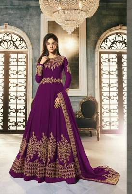 Purple embroidered santoon salwar 1