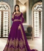 Purple embroidered santoon salwar