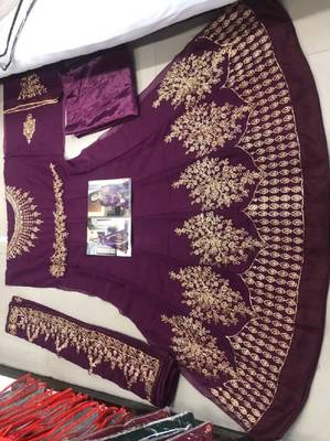 Purple embroidered santoon salwar 2