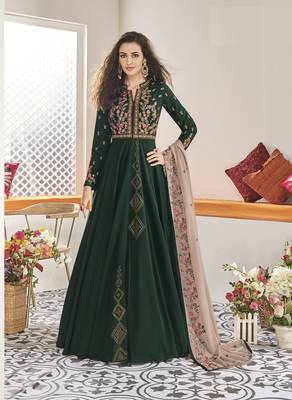 Green embroidered silk salwar 1