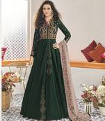 Green embroidered silk salwar