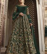 Green embroidered net salwar