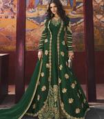 Green embroidered net salwar