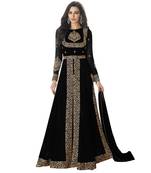 Black Georgette Embroidered Salwar With Dupatta